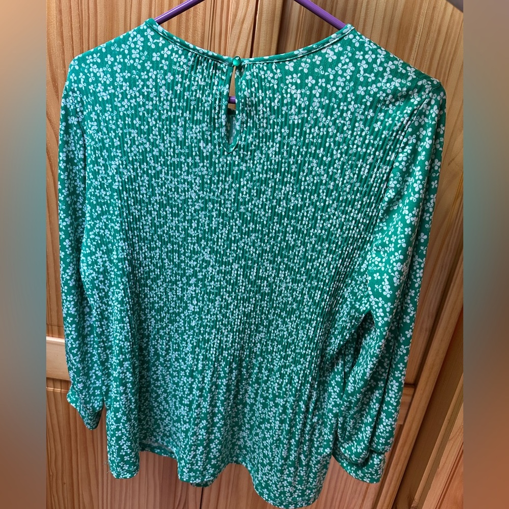 Adrianna Papell Green Floral Blouse - Picture 3 of 6